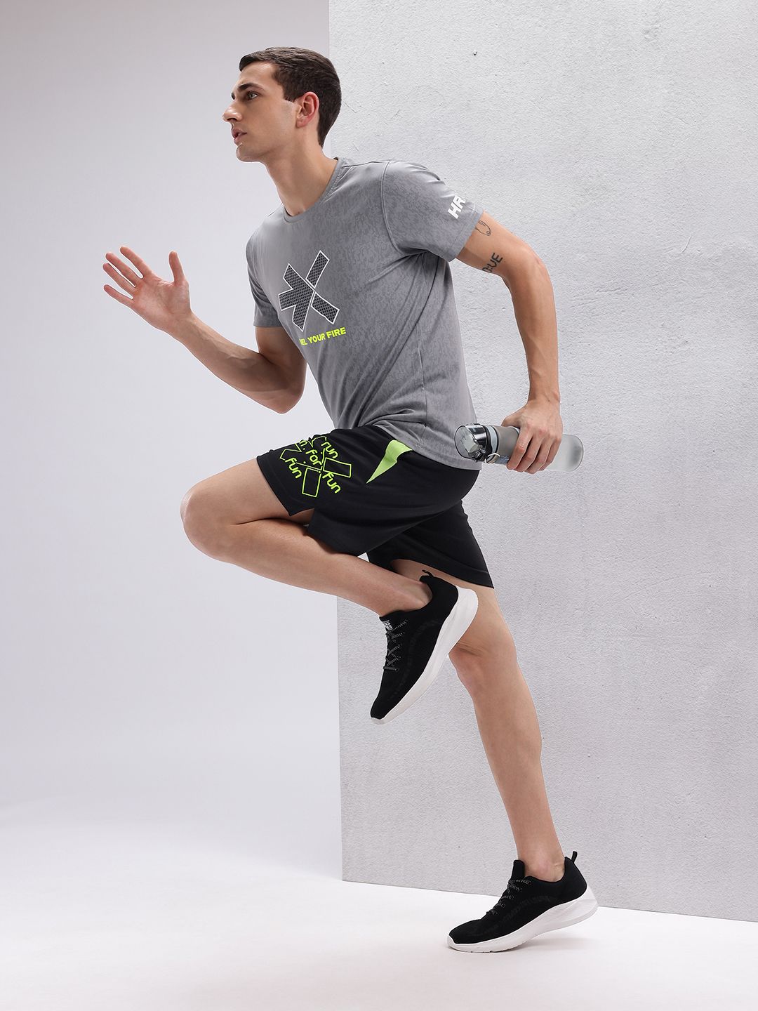 HRX by Hrithik Roshan Men Typography Print Rapid-Dry Running Shorts