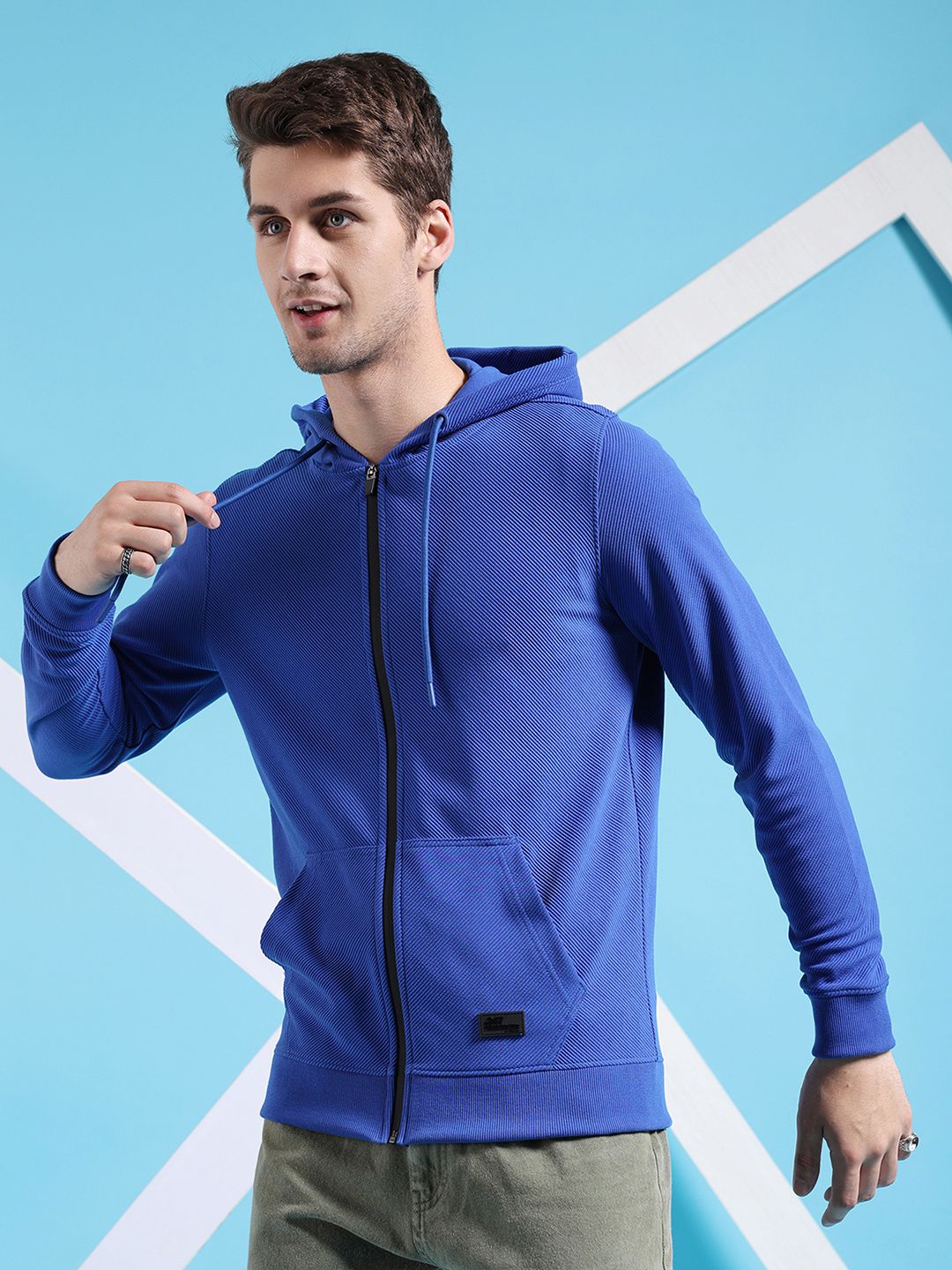 The Indian Garage Co Long Sleeves Hood Zipfront Sweatshirt