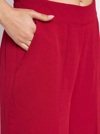 Antheaa Embellished Top & Palazzos Co-Ords Set