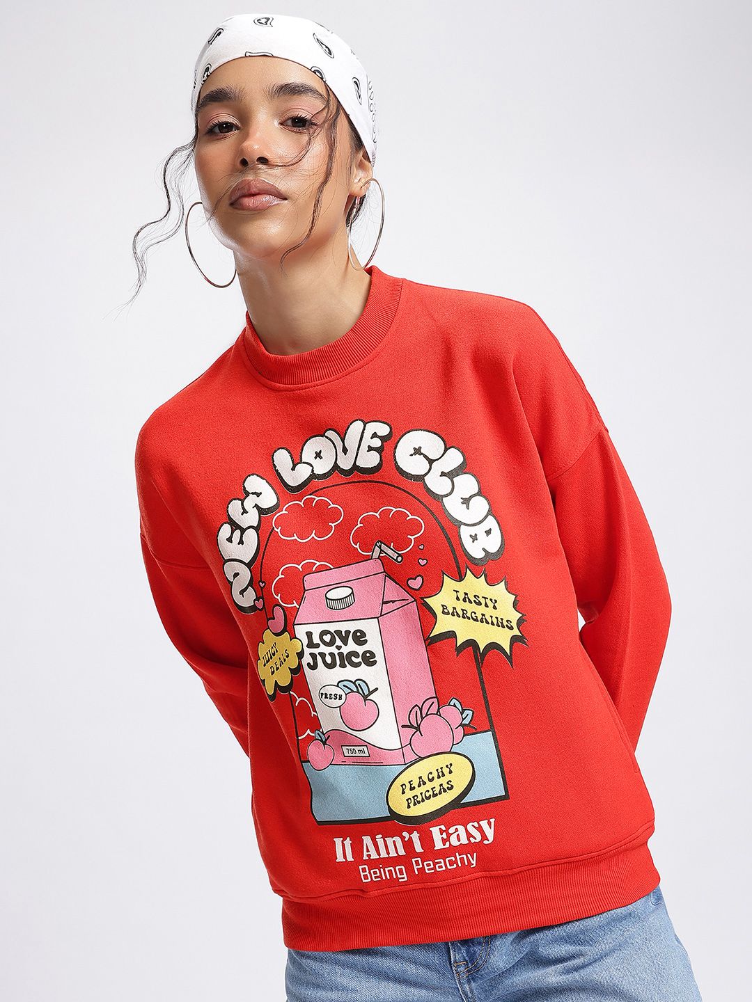 DressBerry Cheerful Chic Typography Goodness Sweatshirt