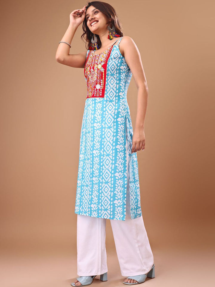 KALINI Women Printed Patchwork Kurta
