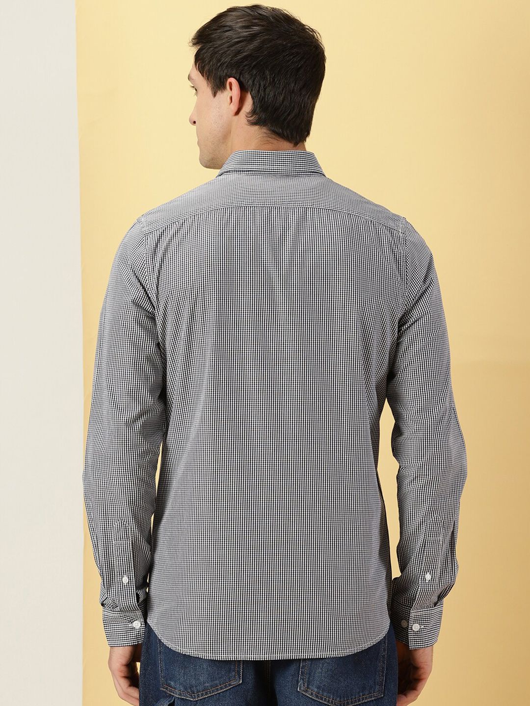 Thomas Scott Classic Slim Fit Micro Checked Pure Cotton Casual Shirt