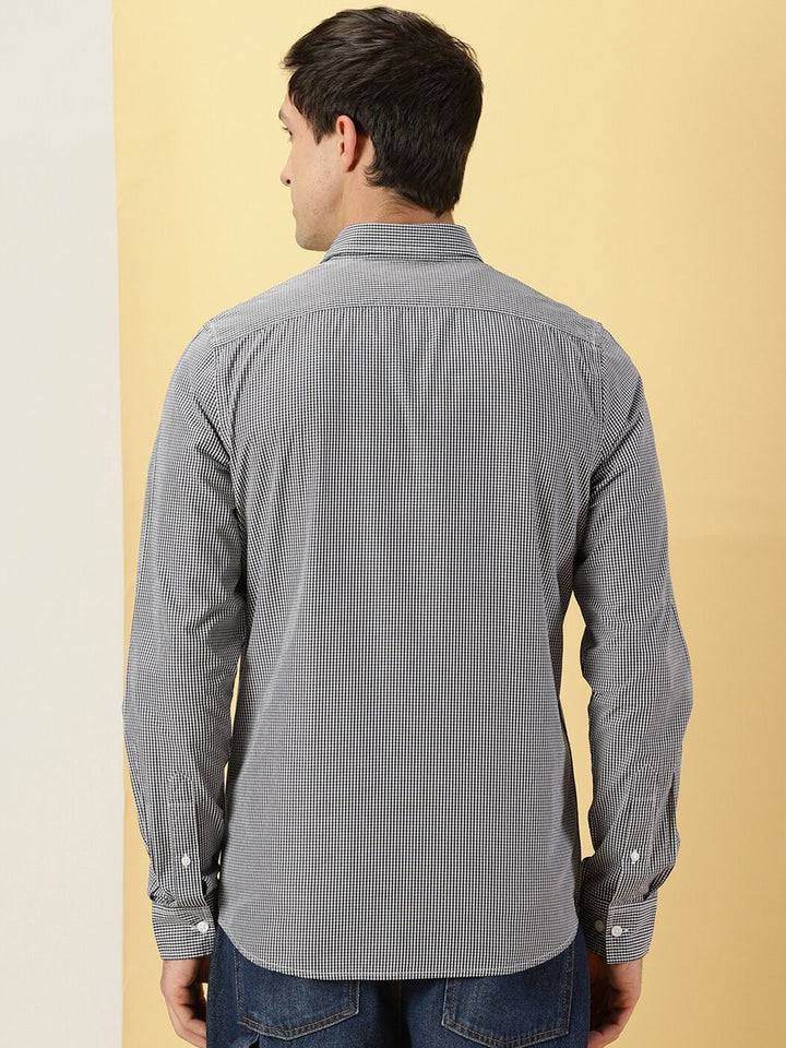 Thomas Scott Classic Slim Fit Micro Checked Pure Cotton Casual Shirt