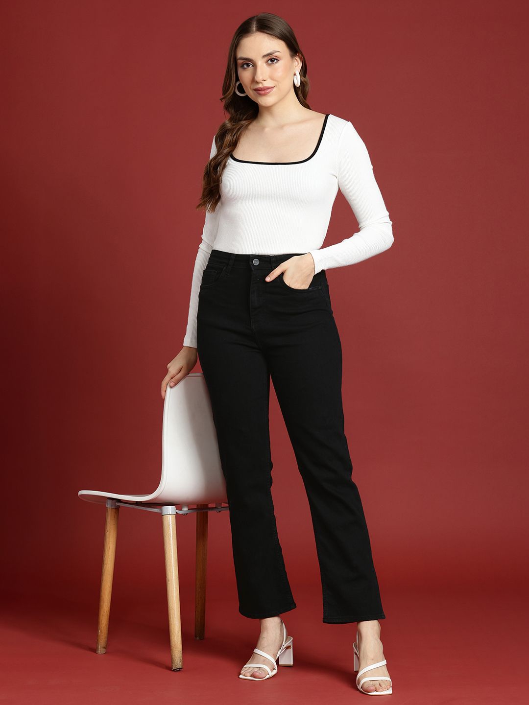 all about you Women Straight Fit High-Rise Stretchable Jeans