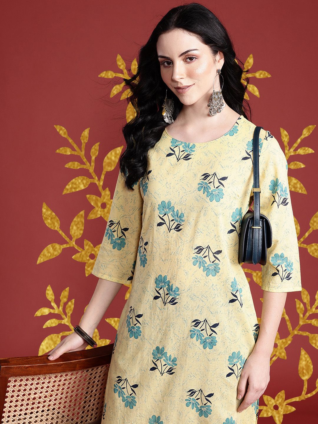 Anouk Women Pure Cotton Floral Printed Kurta