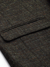 Park Avenue Checked Slim Fit Notched Lapel Single-Breasted Formal Blazer