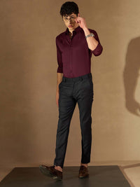 DENNISON Smart Slim Fit Spread Collar Cotton Shirt