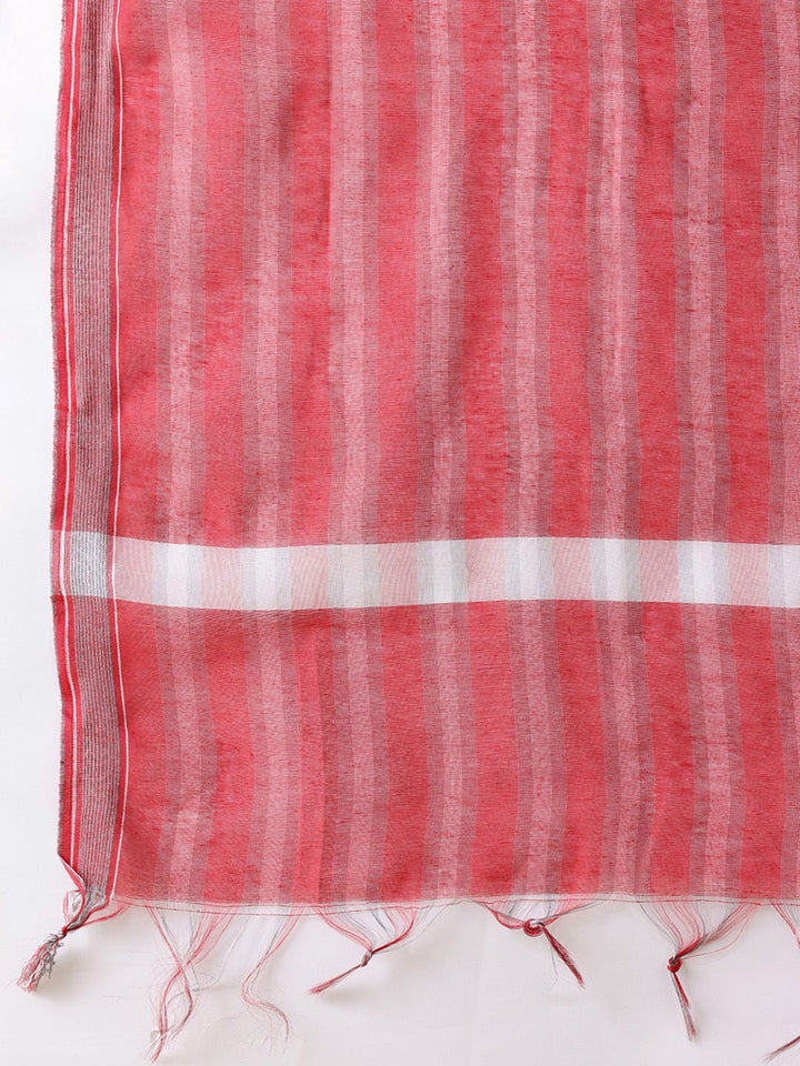Anouk Sequinned Cotton Kurta with Palazzos & Dupatta