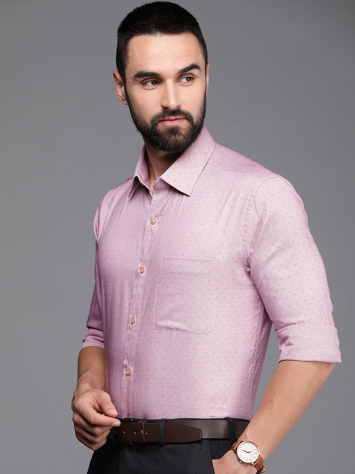Raymond Pure Cotton Self Design Textured Slim Fit Formal Shirt