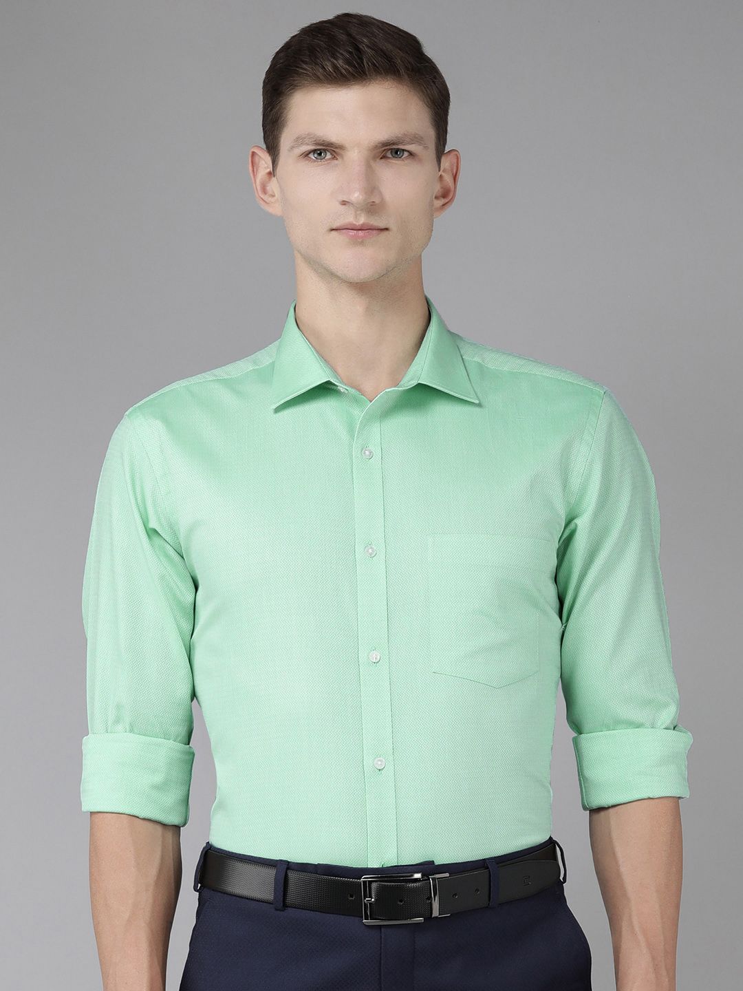 Park Avenue Self Design Slim Fit Pure Cotton Formal Shirt