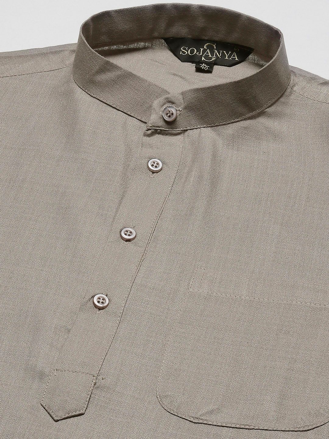 SOJANYA Men Grey Solid Kurta
