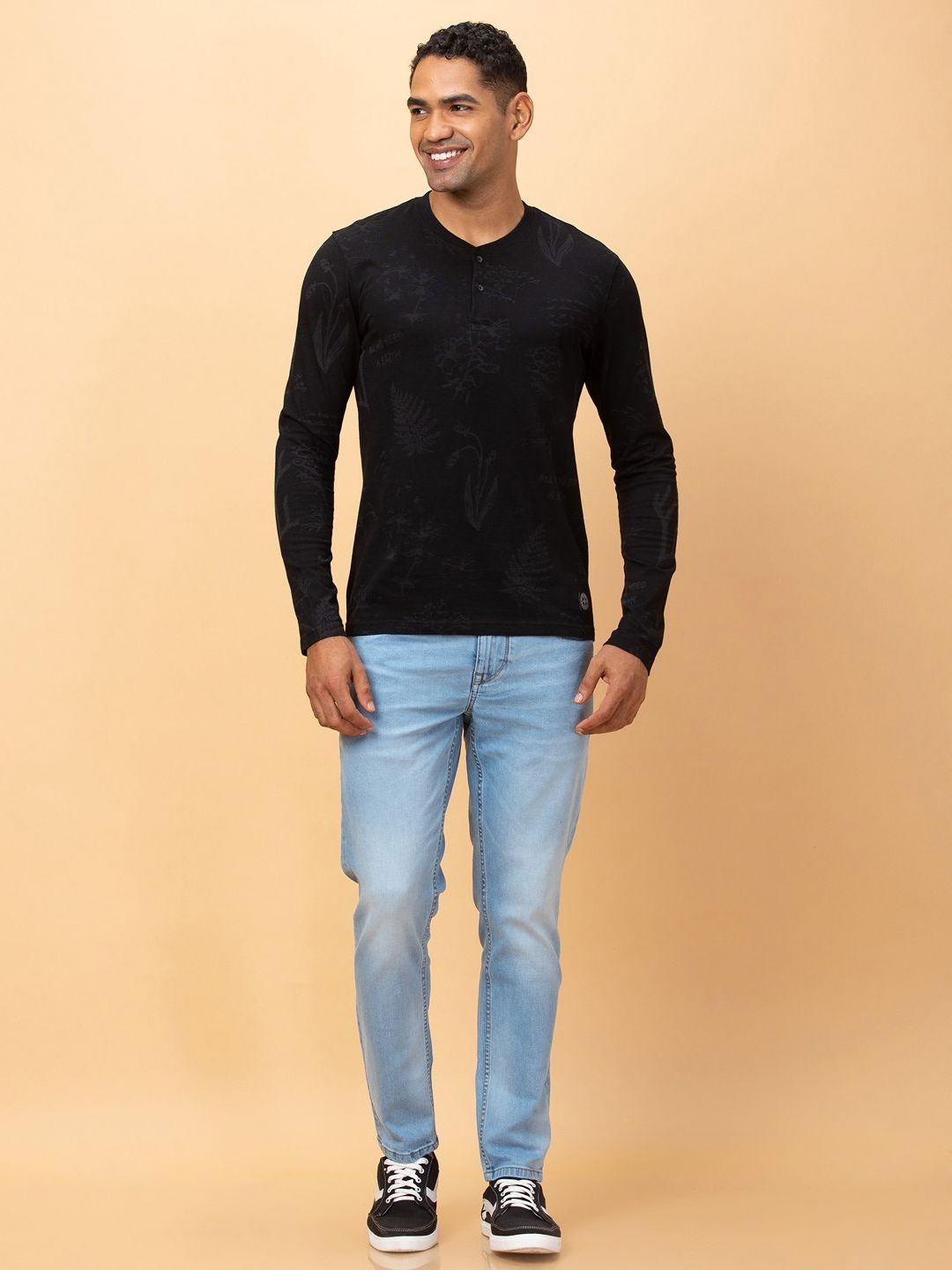 Being Human Men Henley Neck Pockets T-shirt