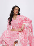 Anouk Floral Print Pure Cotton Straight Kurta with Trousers & Dupatta
