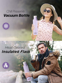Pexpo Oslo Orchid Purple ISI Certified Thermosteel Hot And Cold Flask Water Bottle 750ml