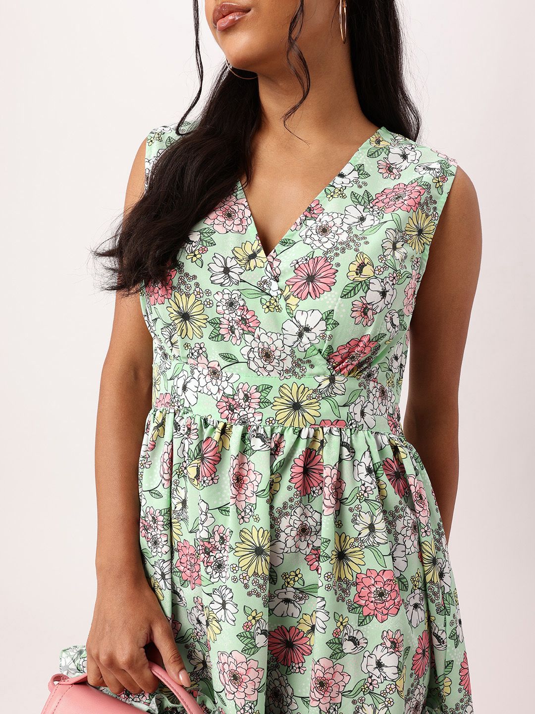 DressBerry Flaunt Your Floral Fetish A-Line Gathers Mini Dress
