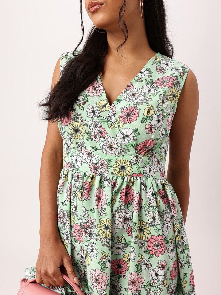 DressBerry Flaunt Your Floral Fetish A-Line Gathers Mini Dress