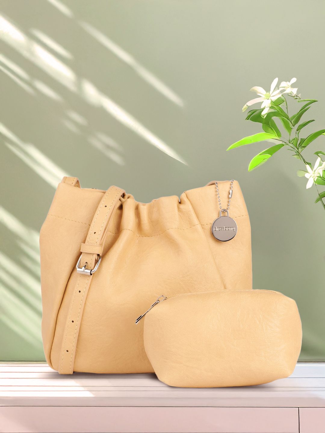 DressBerry Textured Sling Bag with Pouch