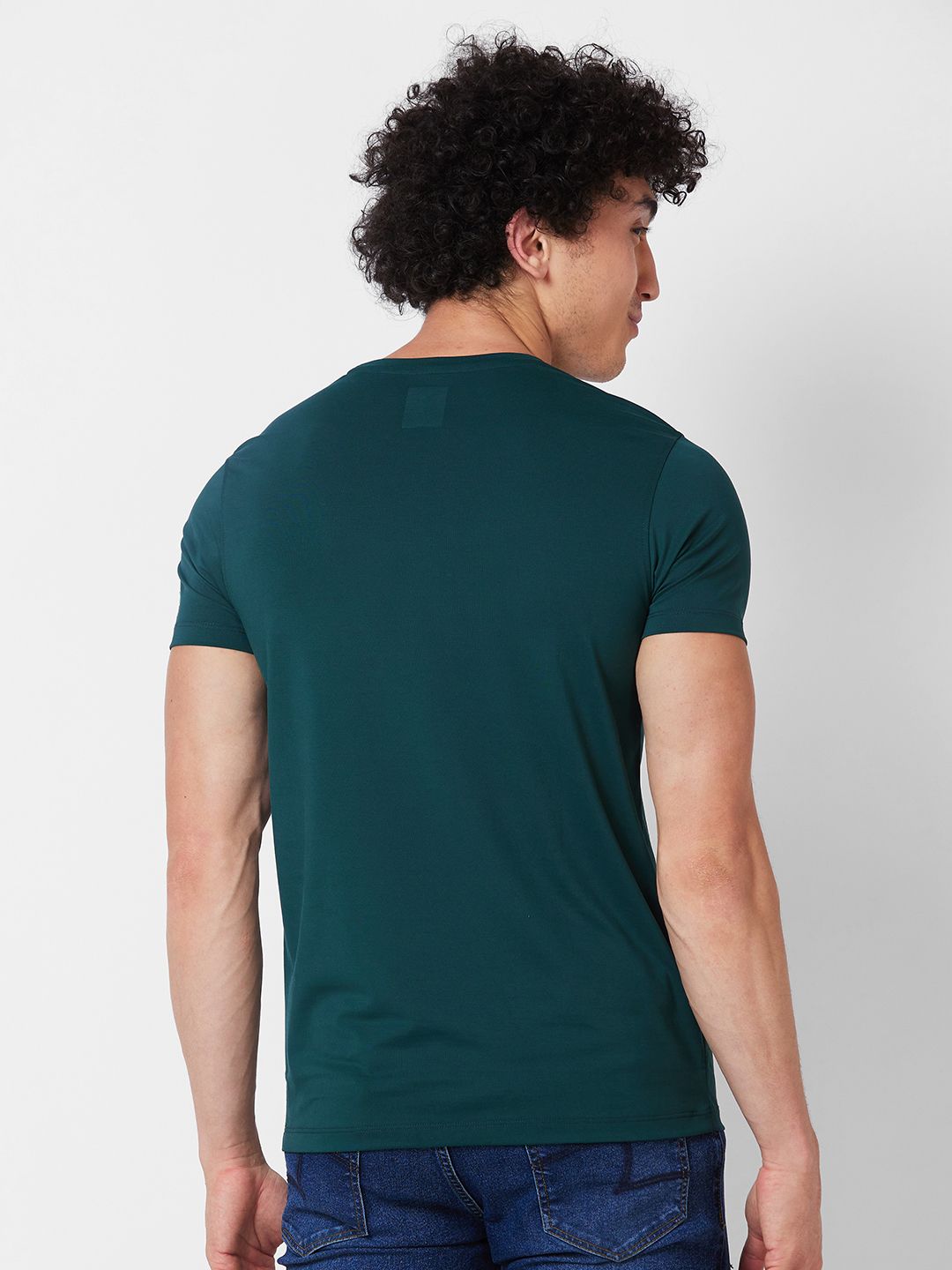 SPYKAR Round Neck Short Sleeves Typography Printed Cotton Slim Fit T-shirt