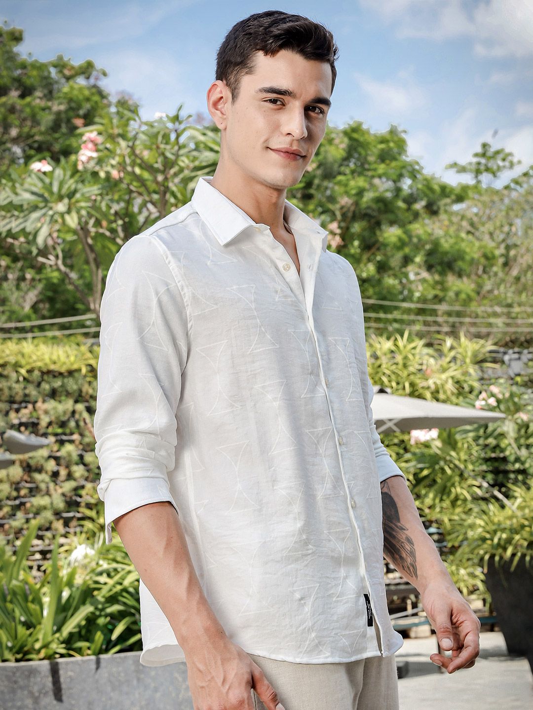 Thomas Scott Men Smart Slim Fit Opaque Casual Shirt
