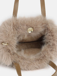 DressBerry Structured Handheld Bag With Fur