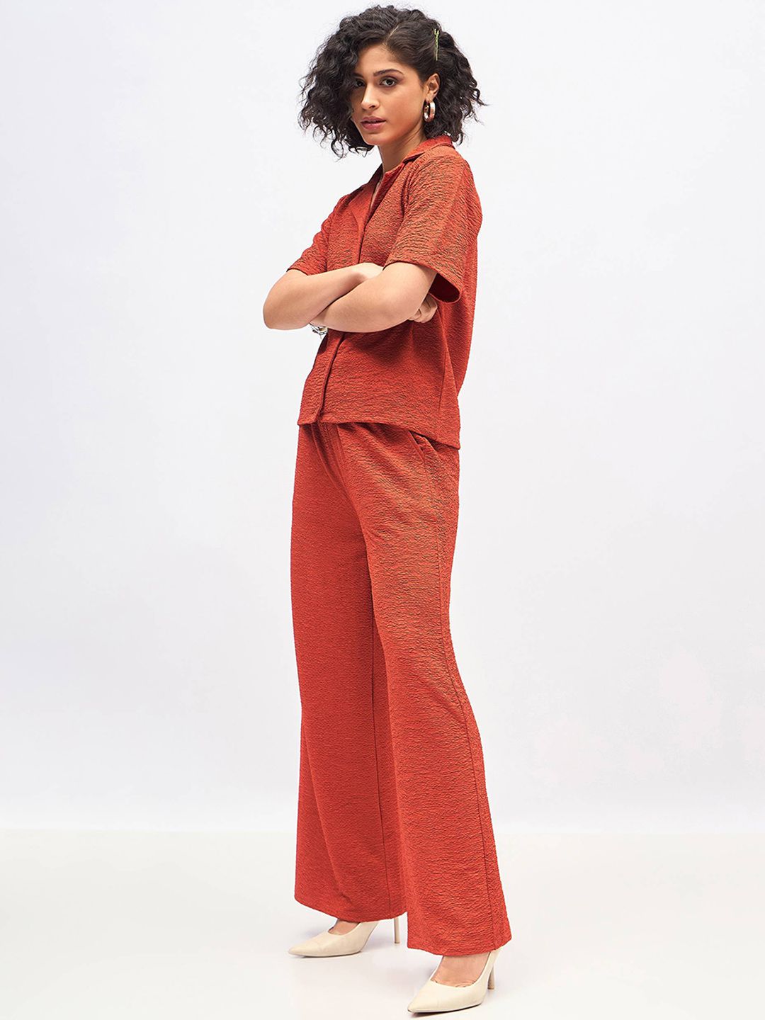 SASSAFRAS Self Design Shirt With Trousers