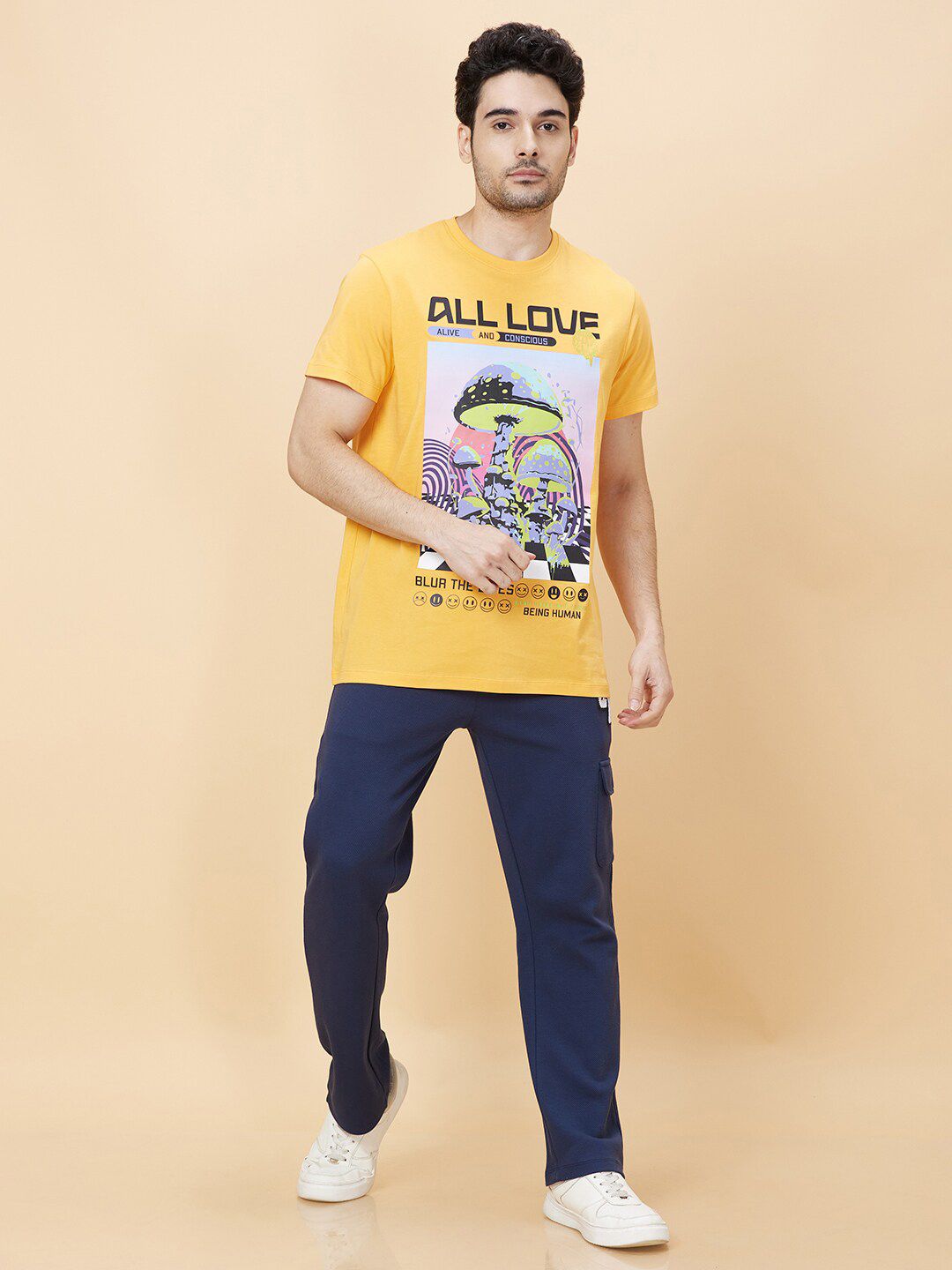 Being Human Graphic Printed Round Neck Casual T-shirt