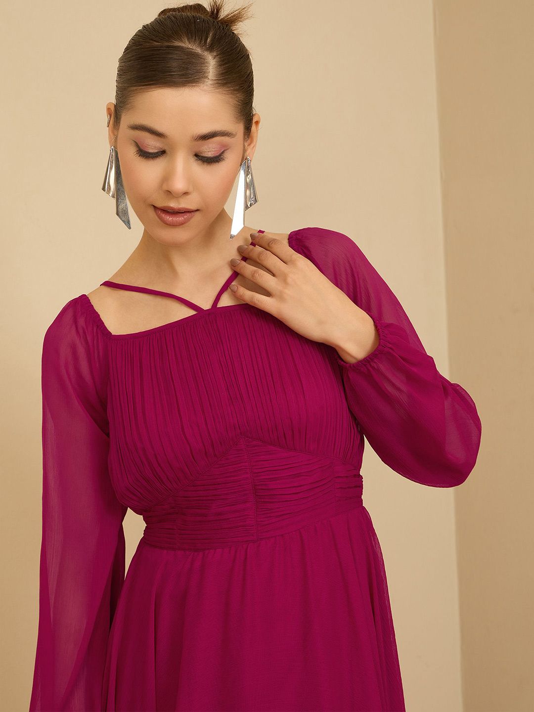 Antheaa Women Chiffon Maxi Midi Dress