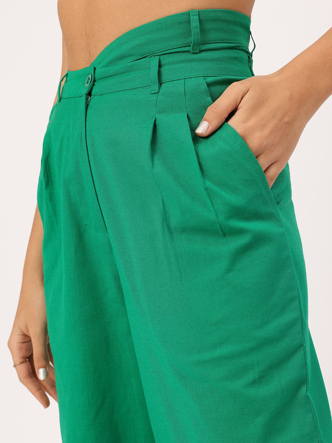 DressBerry Women Modern Monarch Asymmetric Waist Pleated Formal Trousers