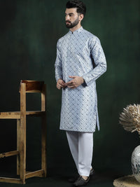 SOJANYA LUXE Floral Embroidered Regular Thread Work Kurta with Pyjamas