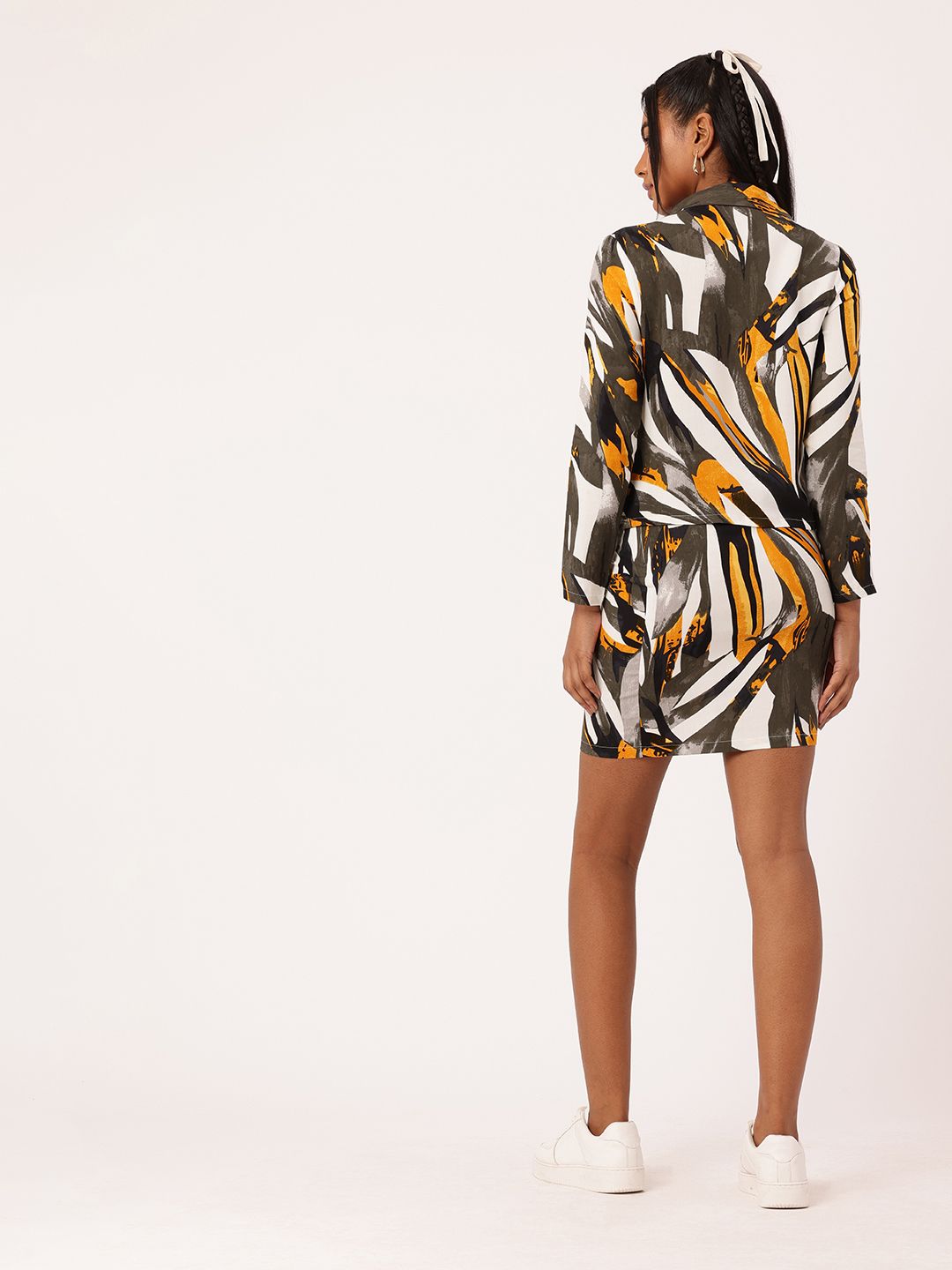 DressBerry Raw Artistic Abstract Printed Shirt & Skirt Co-Ords