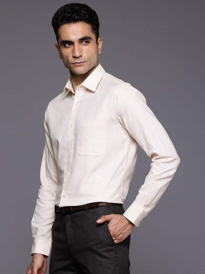 Raymond Pure Cotton Self-Design Slim Fit Formal Shirt