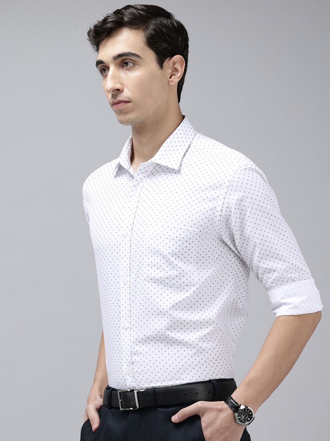 Park Avenue Slim Fit Geometric Printed Formal Shirt