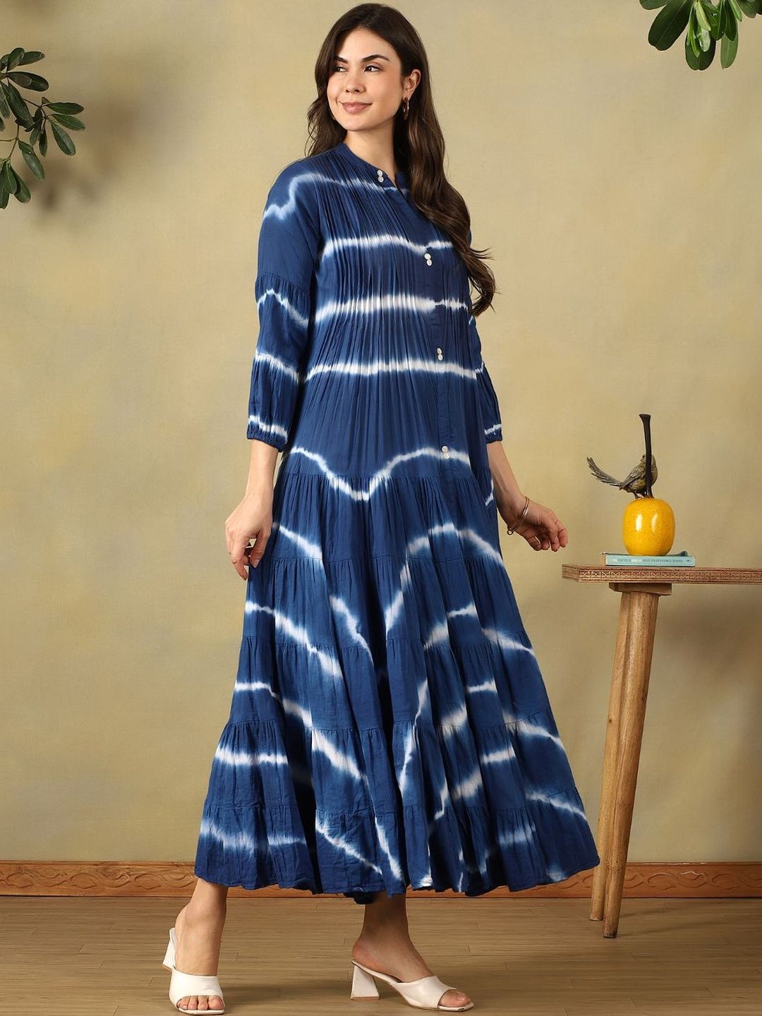 Mamicha Tie and Dye Dyed A-Line Midi Dress