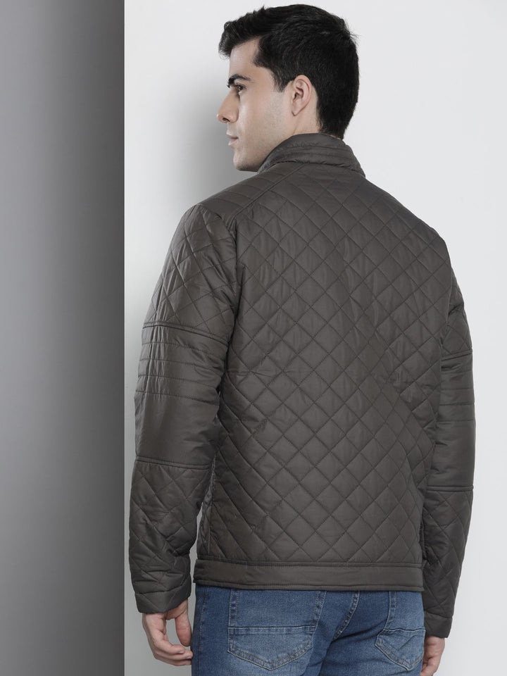 The Indian Garage Co Men Slim Fit Zip-Front Puffer Jacket with Insert Pockets