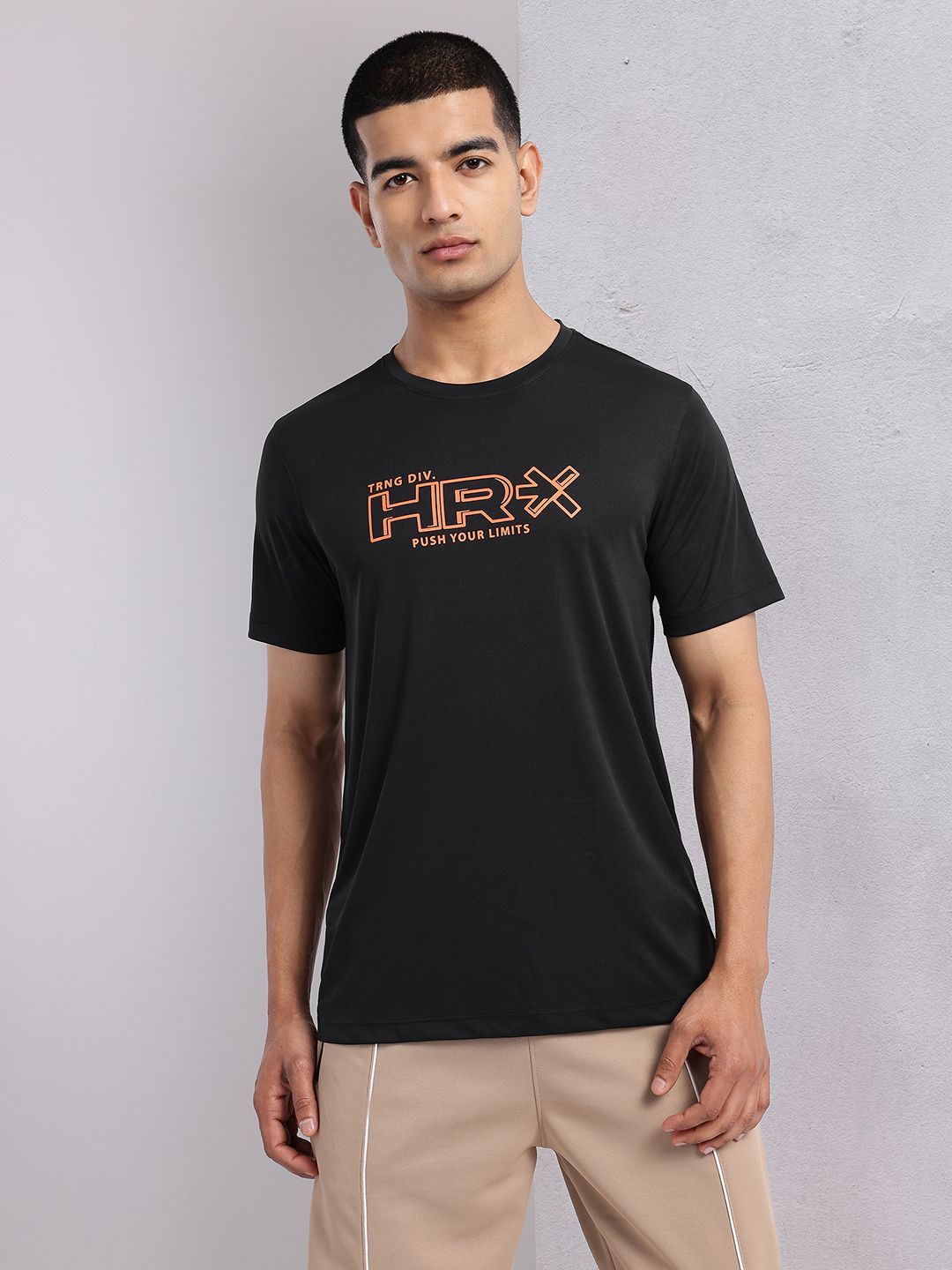 HRX by Hrithik Roshan Brand Logo Printed Rapid-Dry Training T-shirt