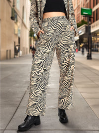 DressBerry Women Exotic Edge Animal Print Flared Trousers