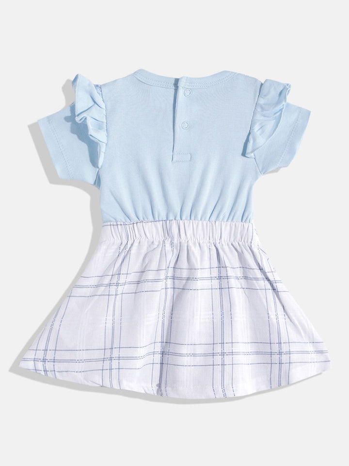 Moms Love Infant Girls Striped Bow Detail Pleated Fit & Flare Dress
