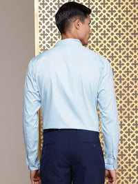 House of Pataudi Self Design Pure Cotton Opaque Party Shirt