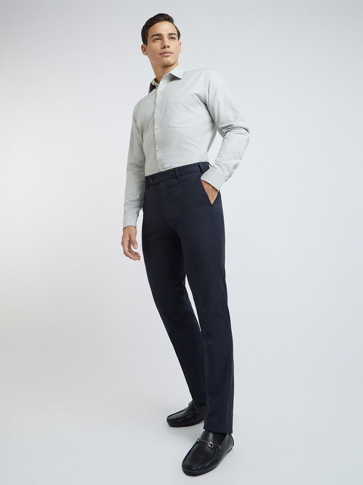 Raymond Men Textured Slim Fit Formal Trousers