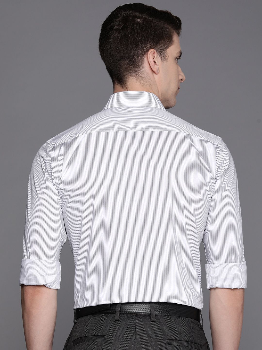 Raymond Men Pure Cotton Slim Fit Striped Formal Shirt