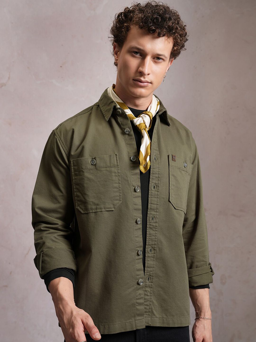 LOCOMOTIVE Premium Washed Dobby Textured Utility Pocket Overshirt