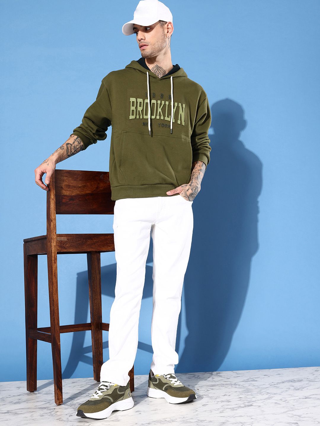 DILLINGER Men Typography Printed Hooded Sweatshirt