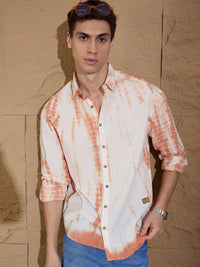 DENNISON Men Tie & Dye Oversized Cotton Casual Shirt