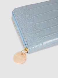Lino Perros Women Croc & Snakeskin Textured Zip Around Wallet