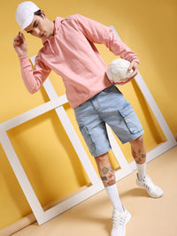 The Indian Garage Co Men Mid Rise Cotton Cargos Shorts