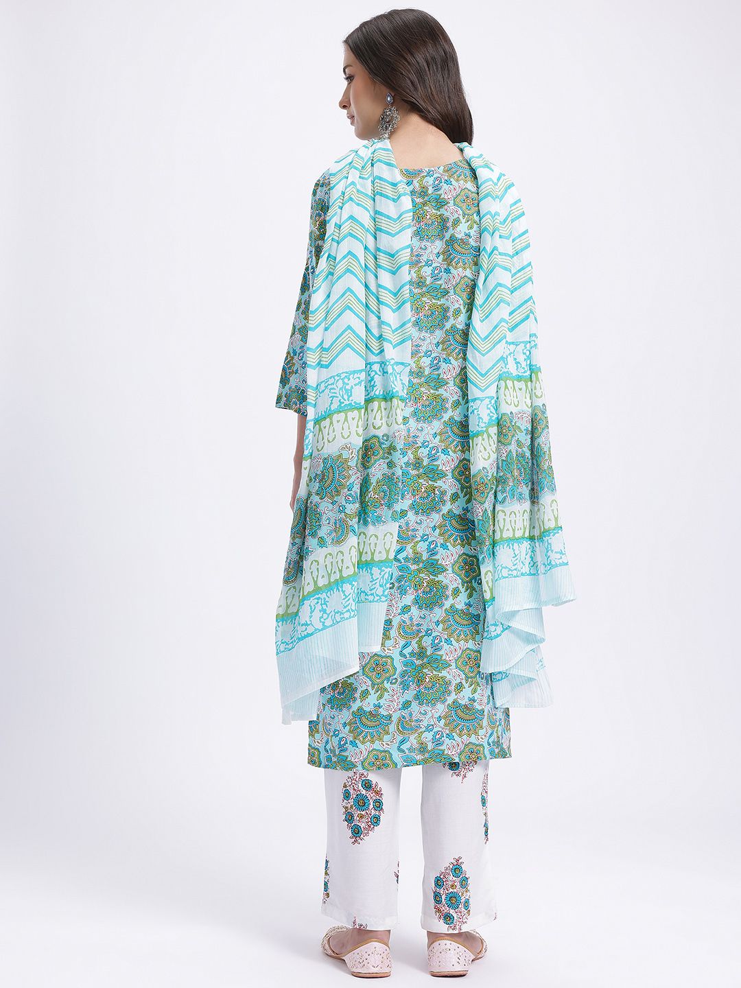 Anouk Ethnic Motifs Print Kurta With Trousers & With Dupatta