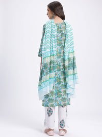 Anouk Ethnic Motifs Print Kurta With Trousers & With Dupatta