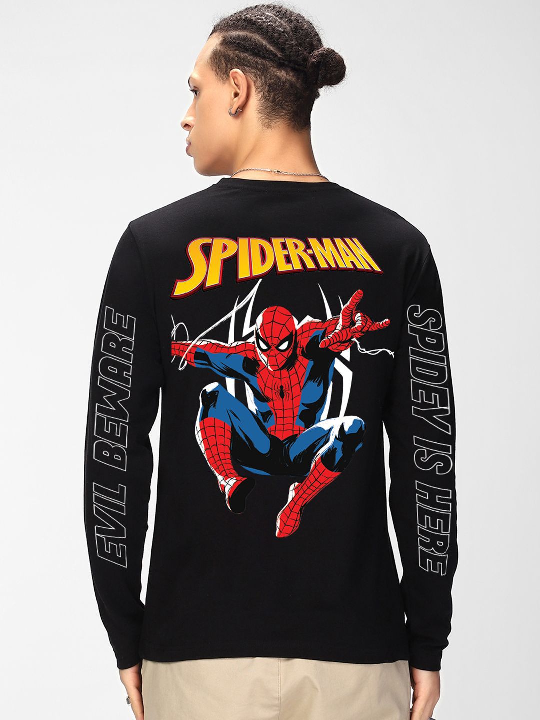 Bewakoof Men Graphic Printed Round Neck Cotton Spider-Man T-shirt