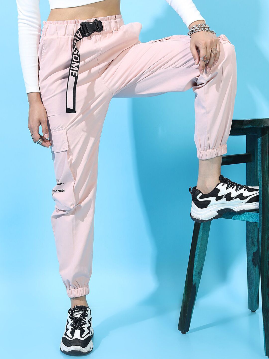 Tokyo Talkies Women Pink Joggers Trousers