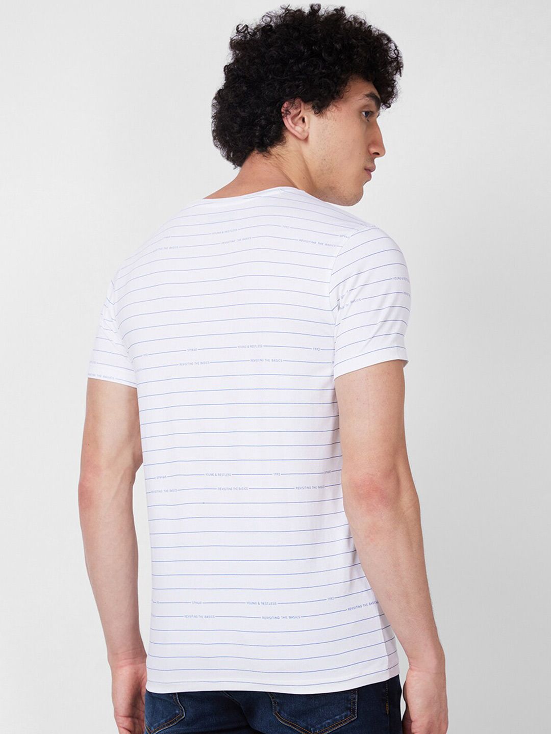 SPYKAR Striped Cotton Slim Fit T-shirt